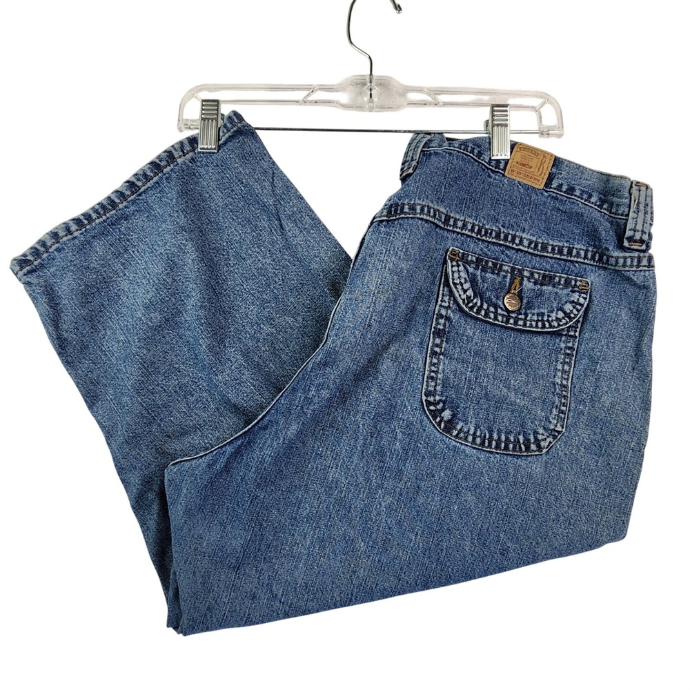 Riders 20 Blue Denim Capris 90s Y2K High Waist Cropped Carpenter Utility Jeans